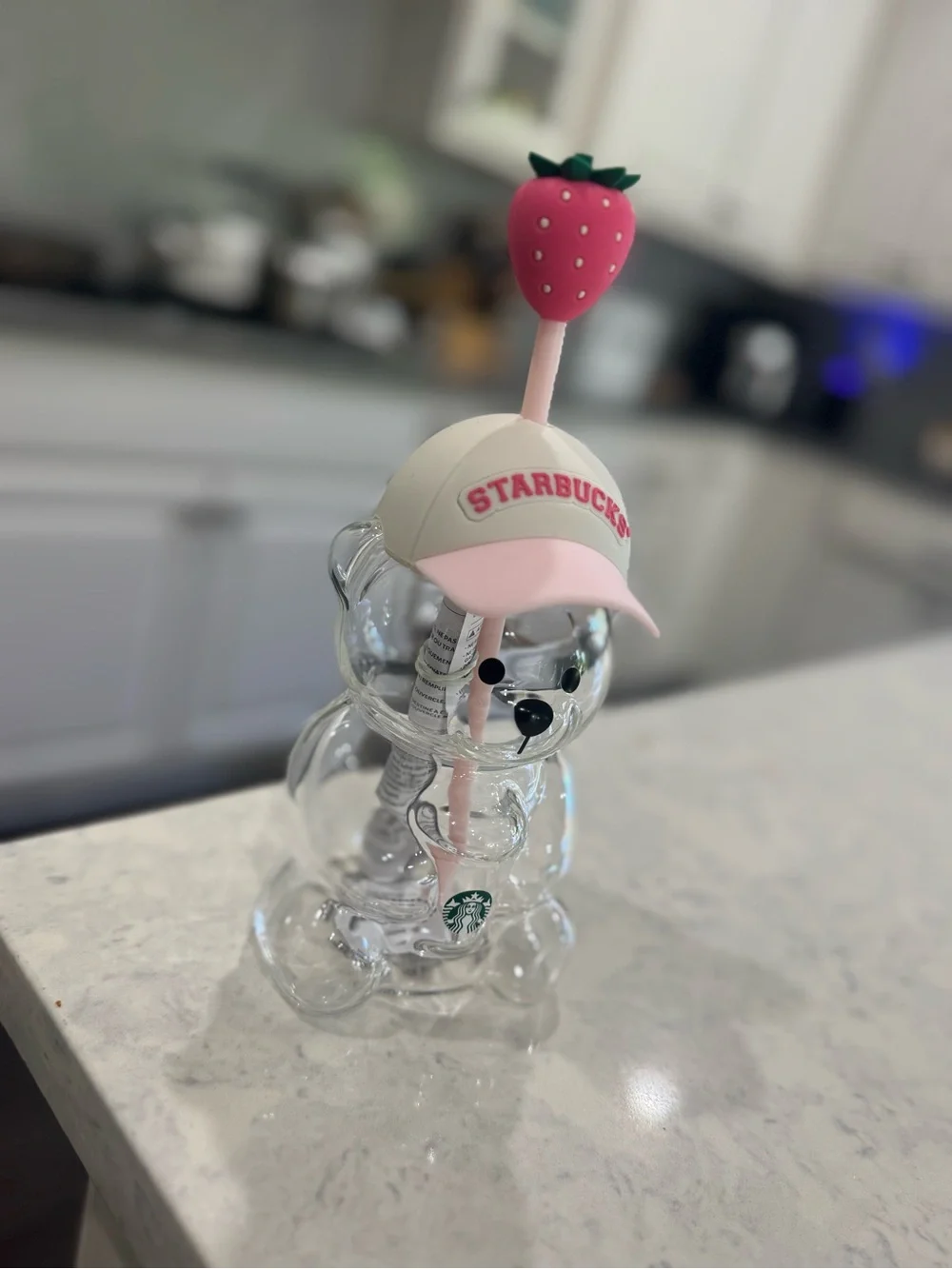 Limited edition Starbucks Summer Bearista Cup with Strawberry Straw